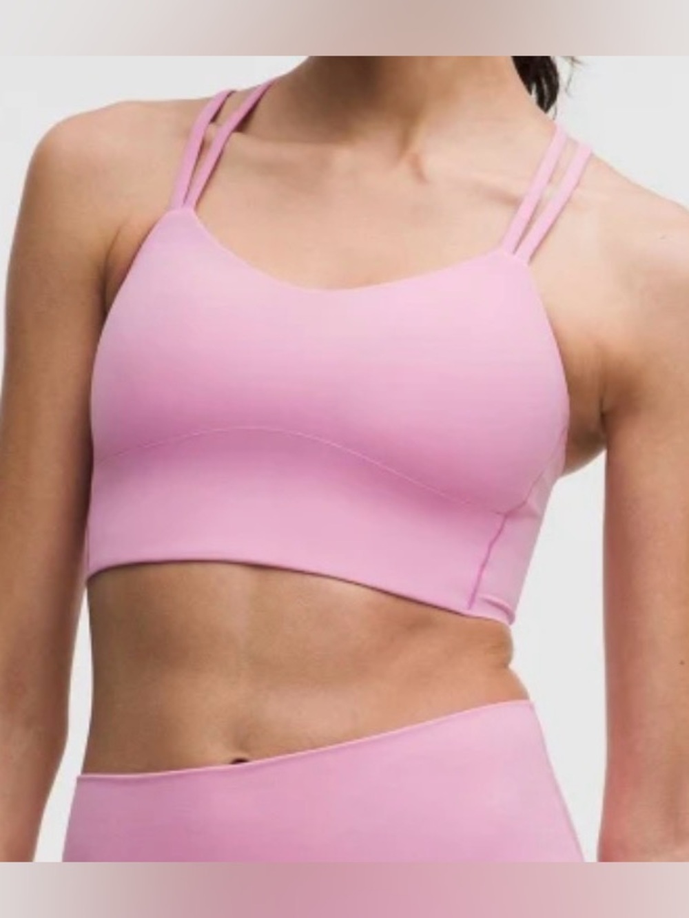 lululemon athletica Like a Cloud Ribbed Longline Bra in Dahlia Mauve Pink NWOT - Picture 2 of 3